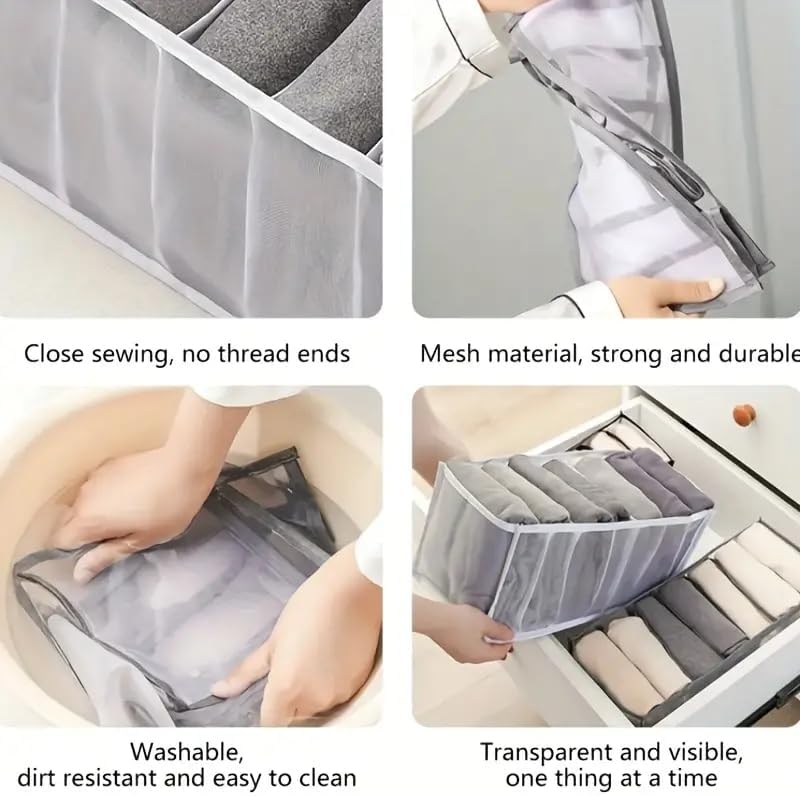Miniatura 2 de 1 organizador de cajones, 6 rejillas para ropa interior, divisores, organizadores de armario y cajas de almacenamiento, caja de almacenamiento