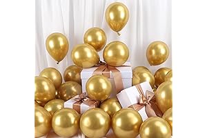 RUBFAC Gold Balloons: 120PCS 5 Inch Chrome Metallic Balloons for Party Decorations