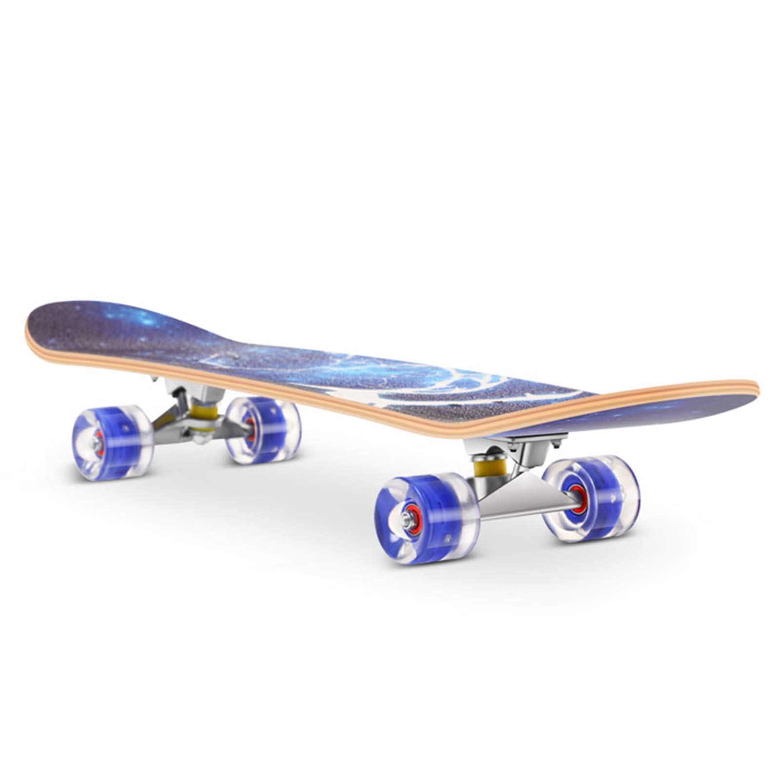 DFWYG Monopatín de 9 Capas de Arce Moderno, de 31 Pulgadas, para Niños, Principiantes, Adolescentes, Adultos, Skateboard Completo con Ruedas de Luz LED Intermitentes y Mochila Portátil