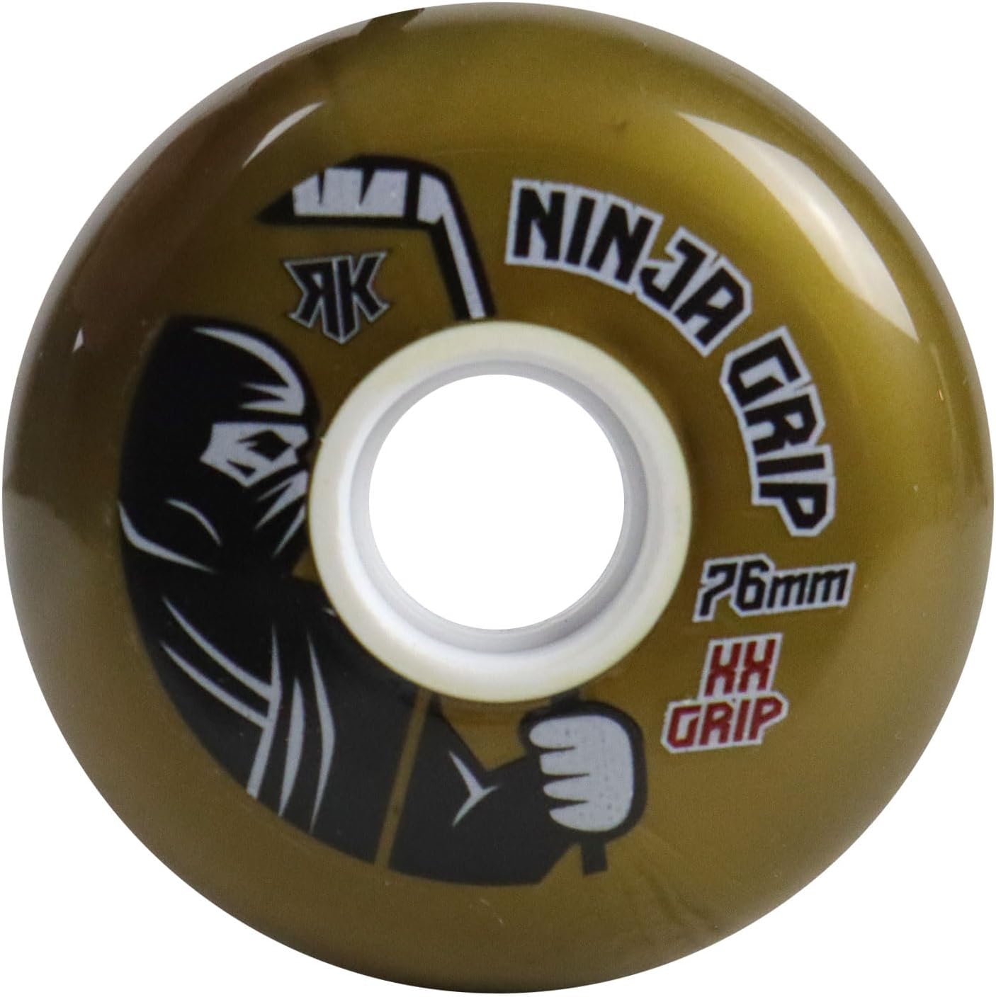 Rink Rat Roller Hockey Wheels Ninja Grip 76mm XX Grip Gold 4-Pack