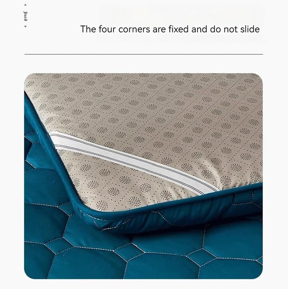Materasso da pavimento giapponese, singolo, matrimoniale, arrotolabile, pieghevole, futon, tatami, portatile, per pavimento, letto degli ospiti, divano (E, 120 x 200 cm)
