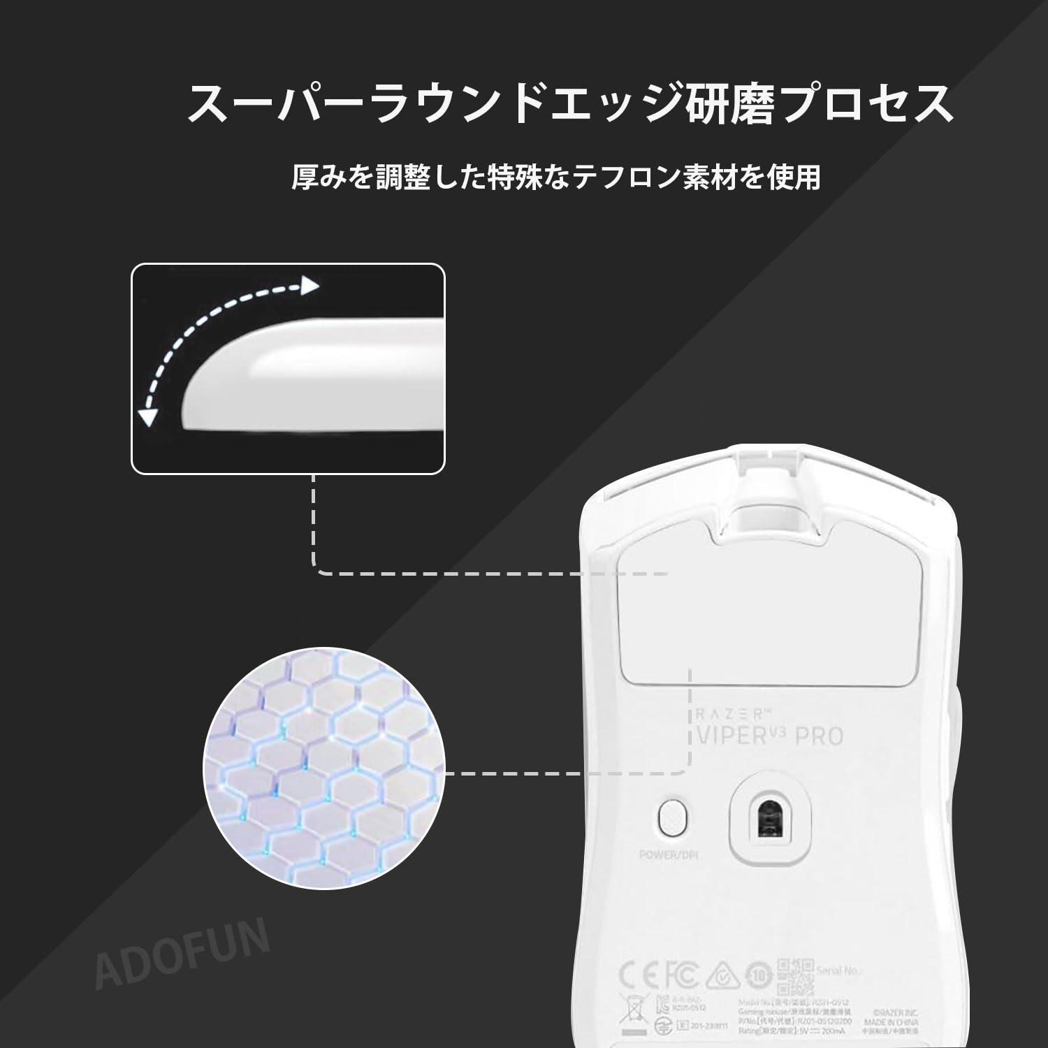 Razer VIPER V3 PRO マウス マウスパッドセット Amazon.co.jp: immoenuc ガラス製マウススケート Razer Viper V3 Pro用
