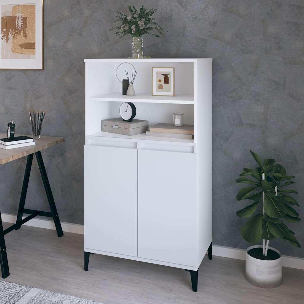 Armadietto alto, bianco, 60 x 36 x 110 cm, in legno