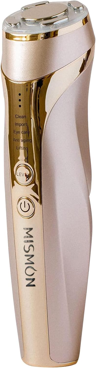 MiSMON 5-in-1 gezichtsmassageapparaat, anti-rimpel, RF EMS lichttherapie, oplaadbaar via USB