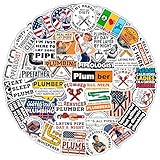 100Pcs Plumbing Stickers Hard Hat, Water Bottles, Laptop - Plumber Sticker - Plumber Gifts for Men - Funny...