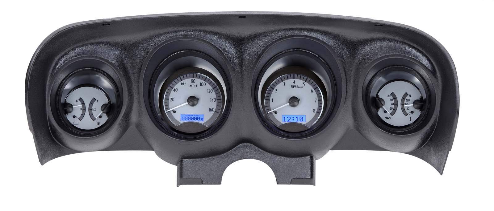 Restoration Performance 1969 Ford Mustang VHX System, Silver Face - Blue Display