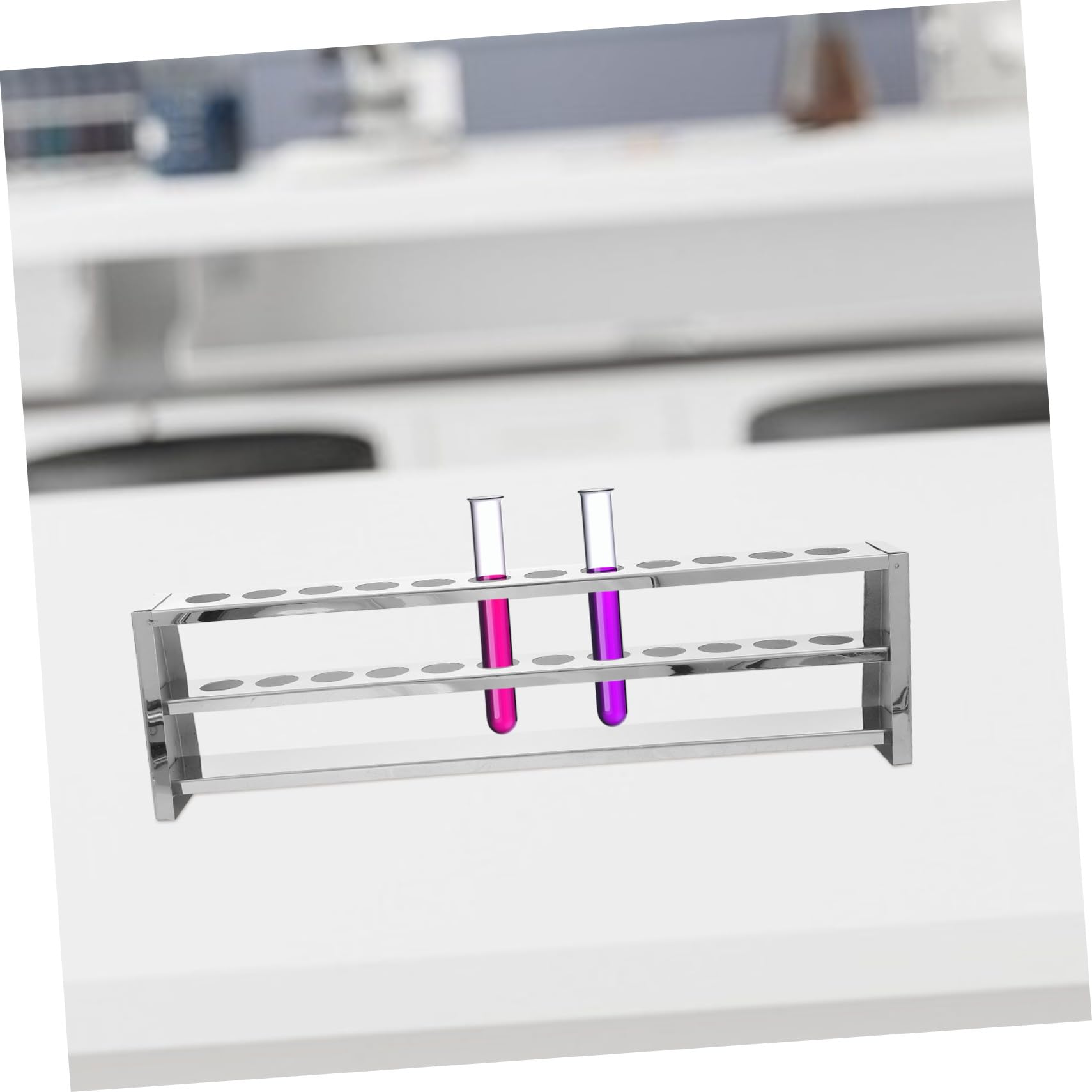 Cabilock Porta Tubos de Ensayo de Acero Inoxidable Estantería para Tubos de Ensayo para Laboratorios Soporte Versátil para Experimentos Científicos