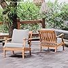 Cambridge Casual Robin Teak Wood 3 Piece Patio Conversation Set with Oyster Cushion #1