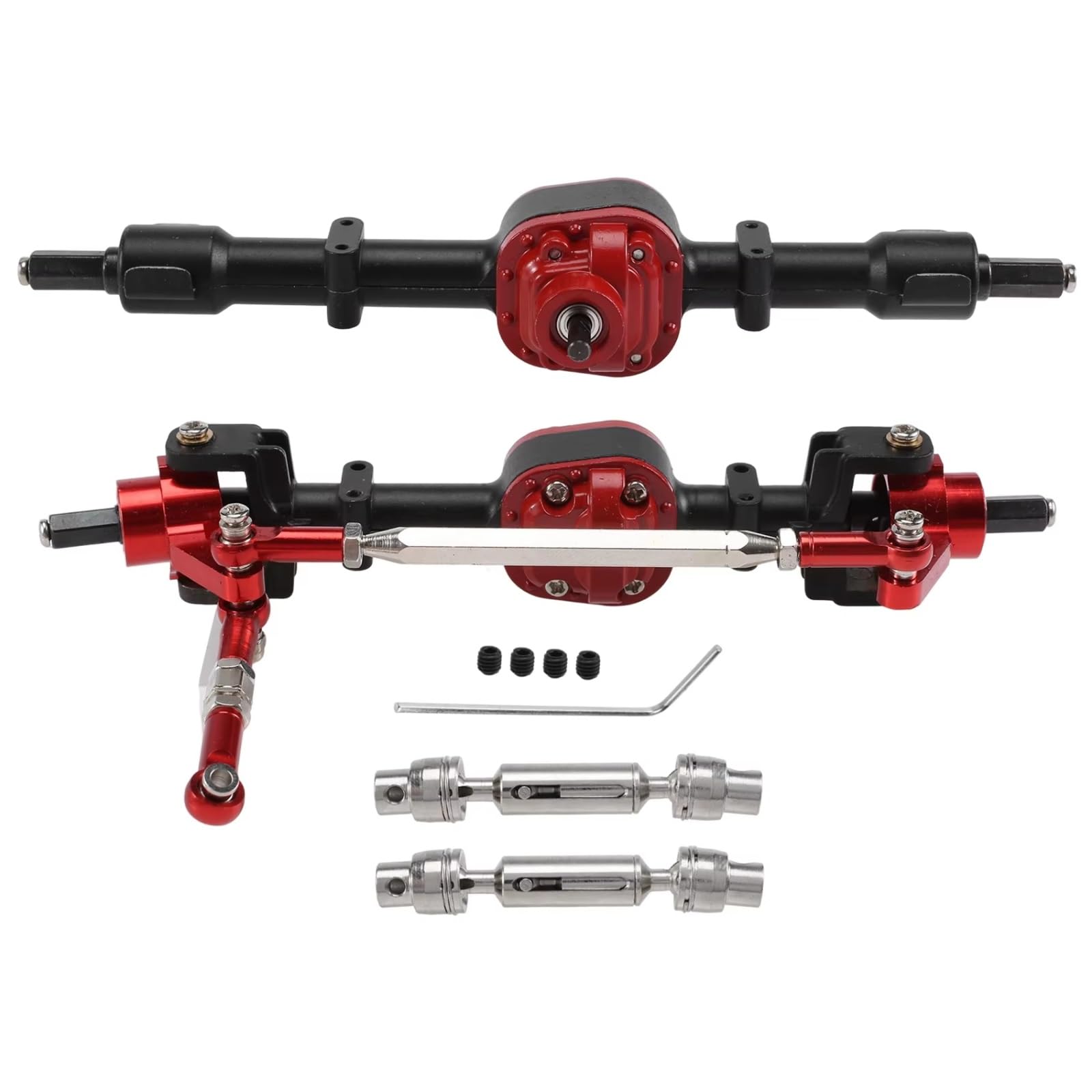 Compatible con MN D90 D91 D96 D99S para MN-90 para MN99S 1/12 RC Car Upgrade Parts Metal Front Rear Bridge Eje De Transmisión Piezas