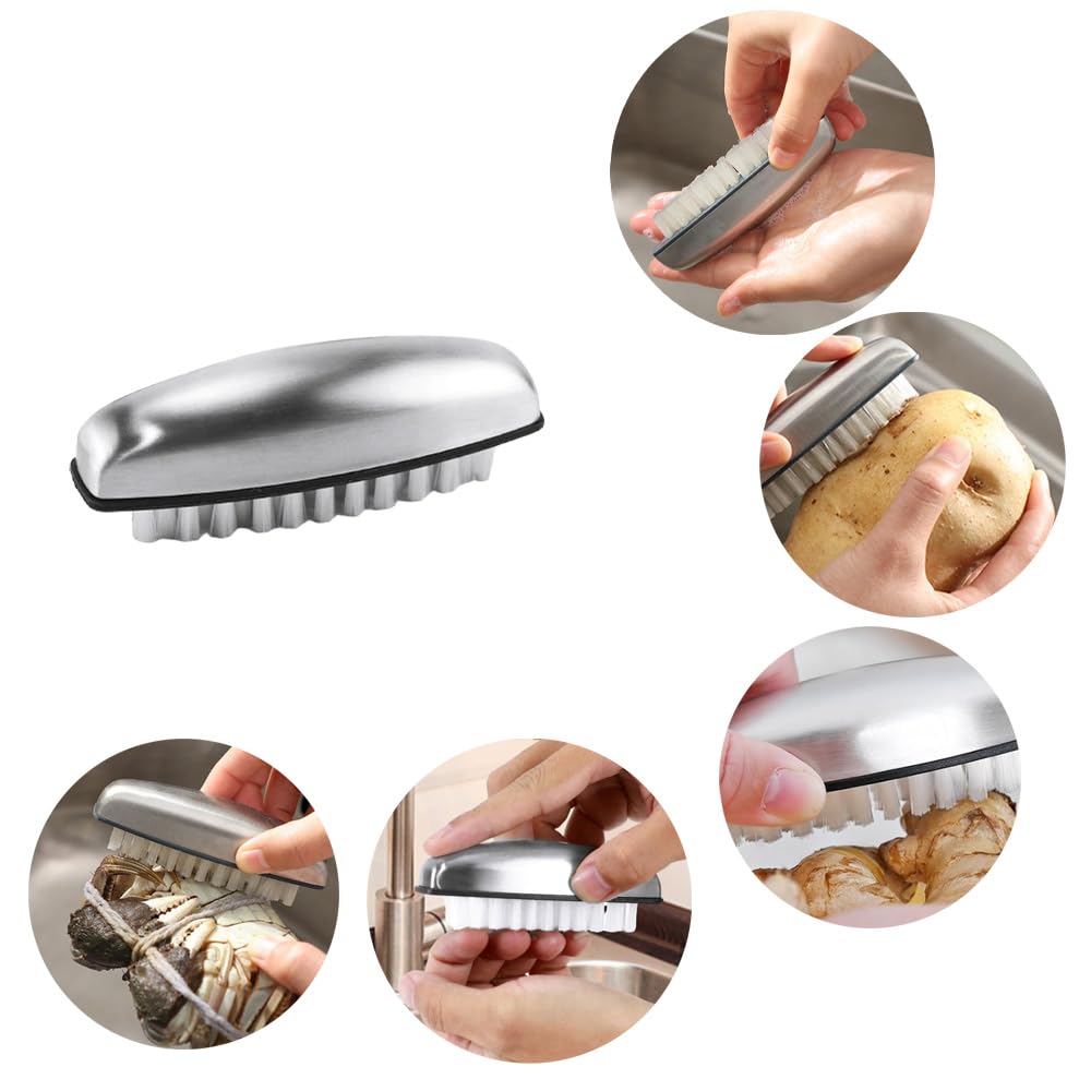 2 Pezzi Spazzola Per Unghie Spazzolino per Unghie Mani Inox Kit Lavaggio Di Mani Spazzolino per Unghie dei Piedi, la Pulizia di Mani, Unghie
