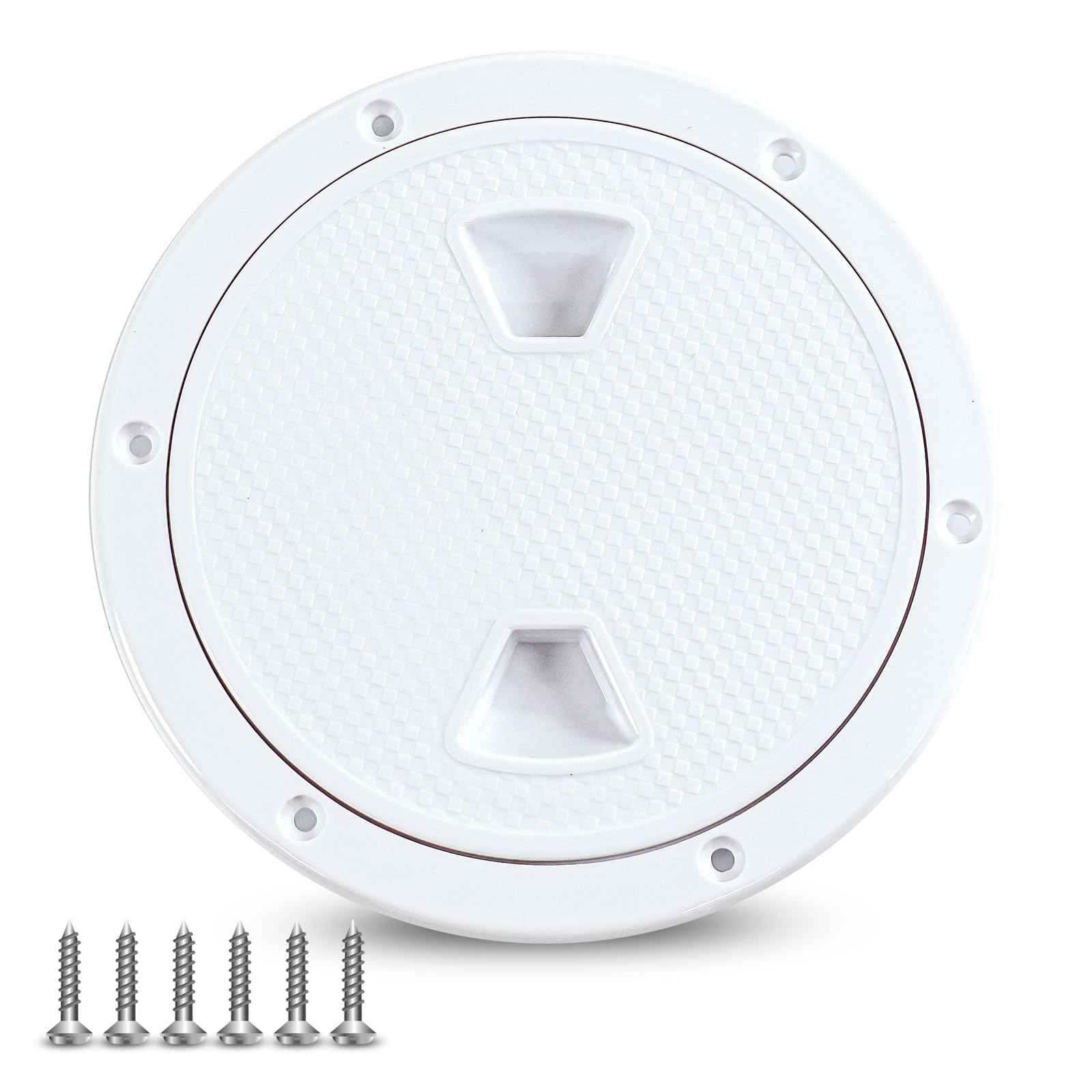 Boat Hatch, 4" 6" 8" White Round Non Slip Inspection Hatch w/Detachable Cover for Marine Boat Yacht (8 Inch)
