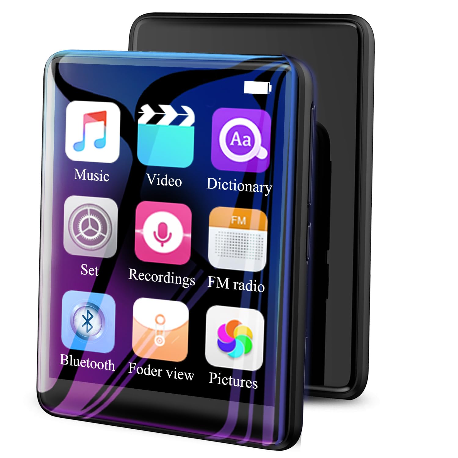 MP3 Player with Bluetooth, MP3 Player with Touchscreen, Lossless Sound, FM Radio, USB OTG, Portable Music Streaming Device for Running, Kids, and Fitness.