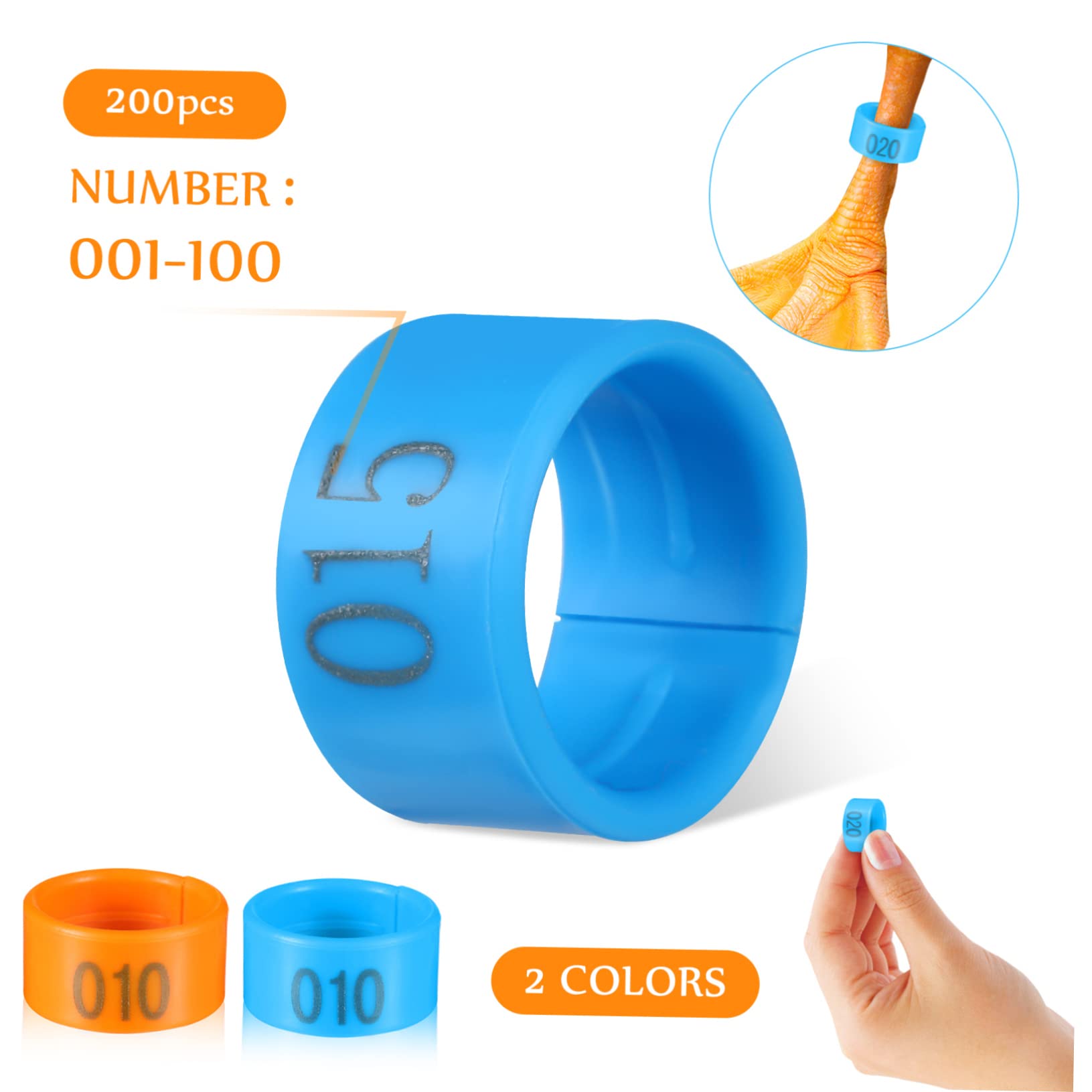 200 Uds Anillo De Tobillo De Pollo Anillos para Patas De Paloma Anillos para Pies Bandas para Patas para Pollos Bandas para Patas De Pollo Numeradas Bandas para Patas De Paloma