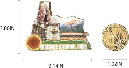Miniatura 3 de Imán del Parque Nacional de Yosemite de los Estados Unidos Imán del refrigerador de madera 3D Monumentos de viaje Coleccionables Recuerdos