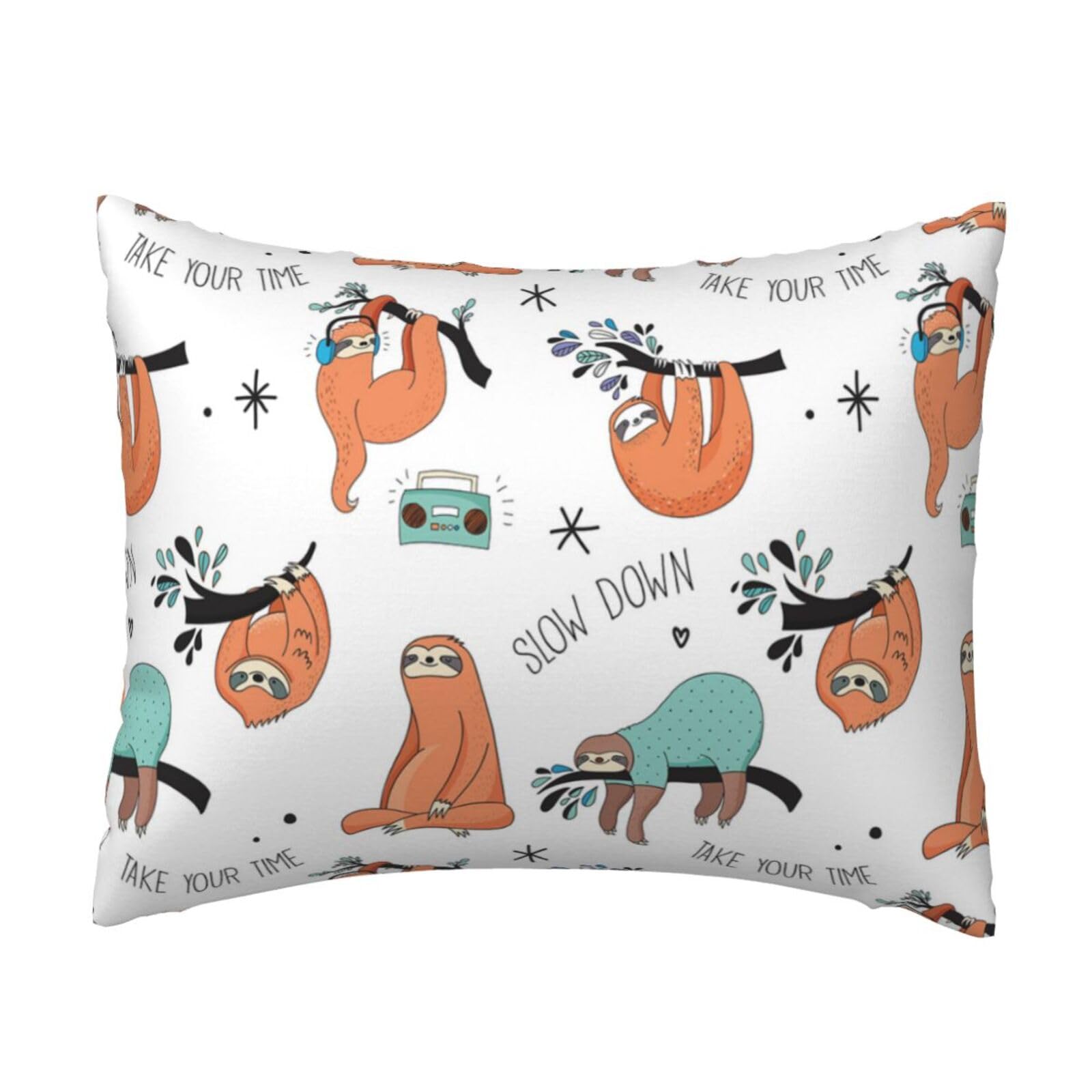 YFSGDLBN Brown Sloth printed Pillow Case 20x26in decorative Cushion Cover pillowcase