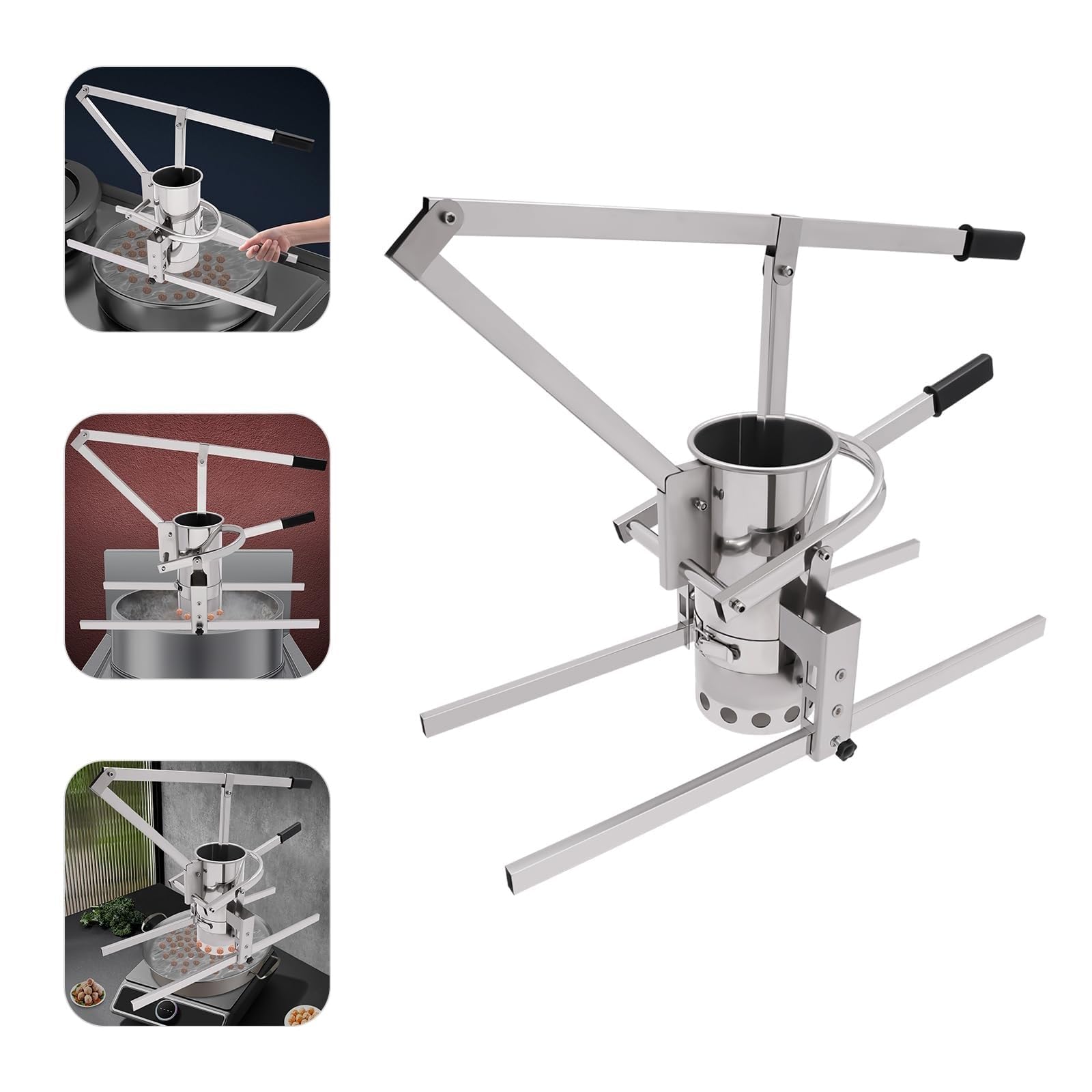 Machine à boulettes de viande manuelle en acier inoxydable avec anneau de diamètre réglable pour la maison et le restaurant