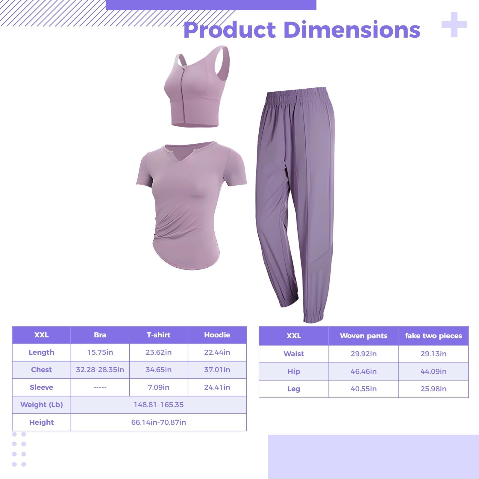 Set da allenamento da donna, composto da reggiseno sportivo, top a maniche corte e pantaloni lunghi, ideale per yoga e palestra, tessuto in poliestere spandex XXL, design traspirante e anti-pelucchi