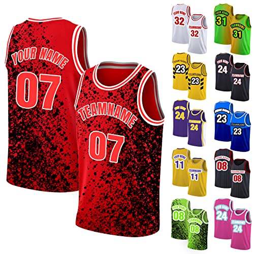 Custom Basketball Jersey Printed Personalized Team Jerseys Name Numbers Customized Sports Team Uniform for Men Women Youth
