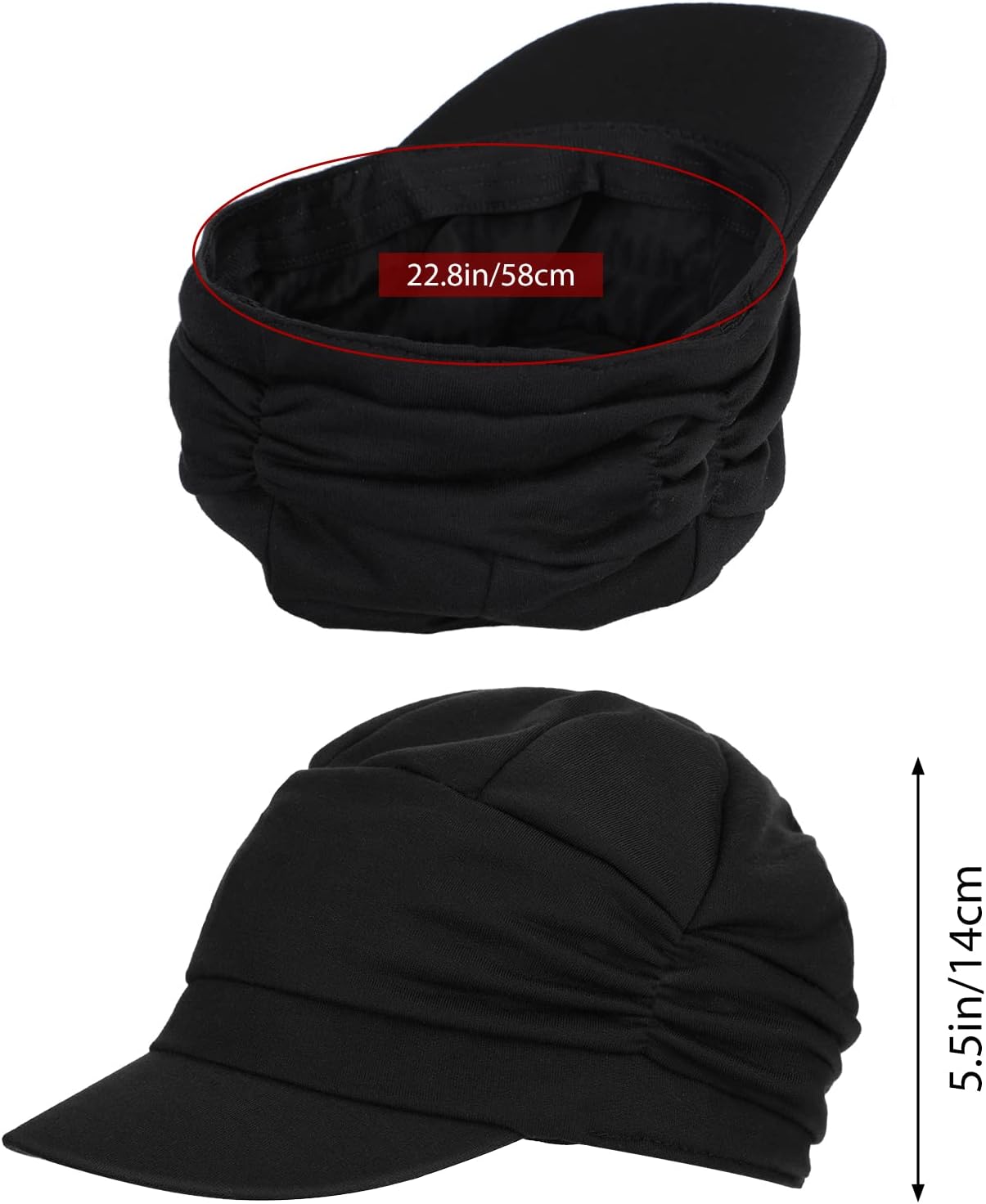 Geyoga 3 Pieces Soft Breathable Newsboy Cap for Women Chemo Headwear Oversized Slouch Hat with Brim for Women Ladies - Image 3