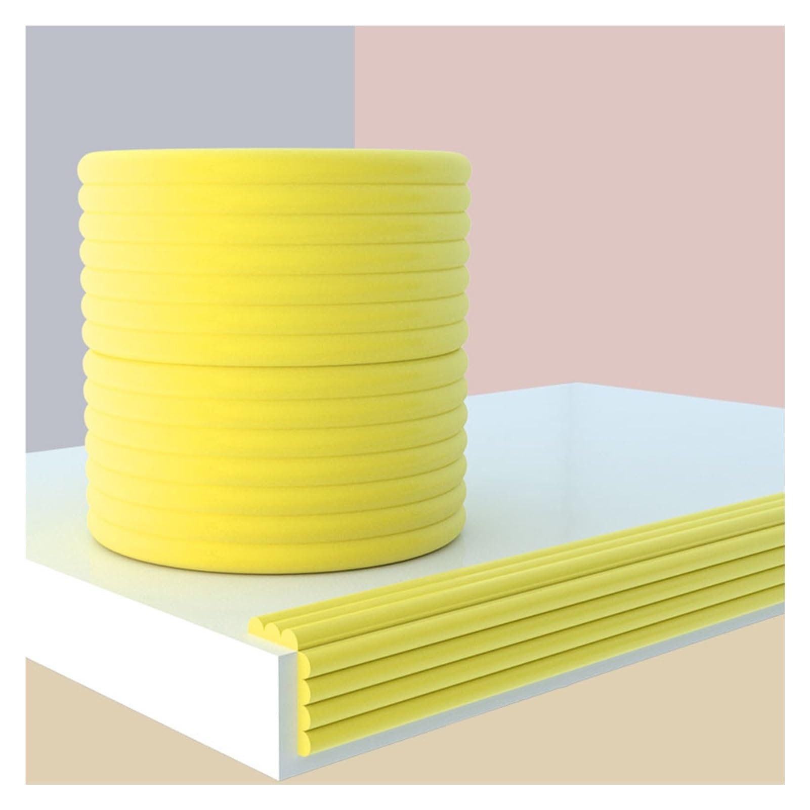 Protecteur d'angle de bord de meuble jaune 10m avec mousse amortissante 3M