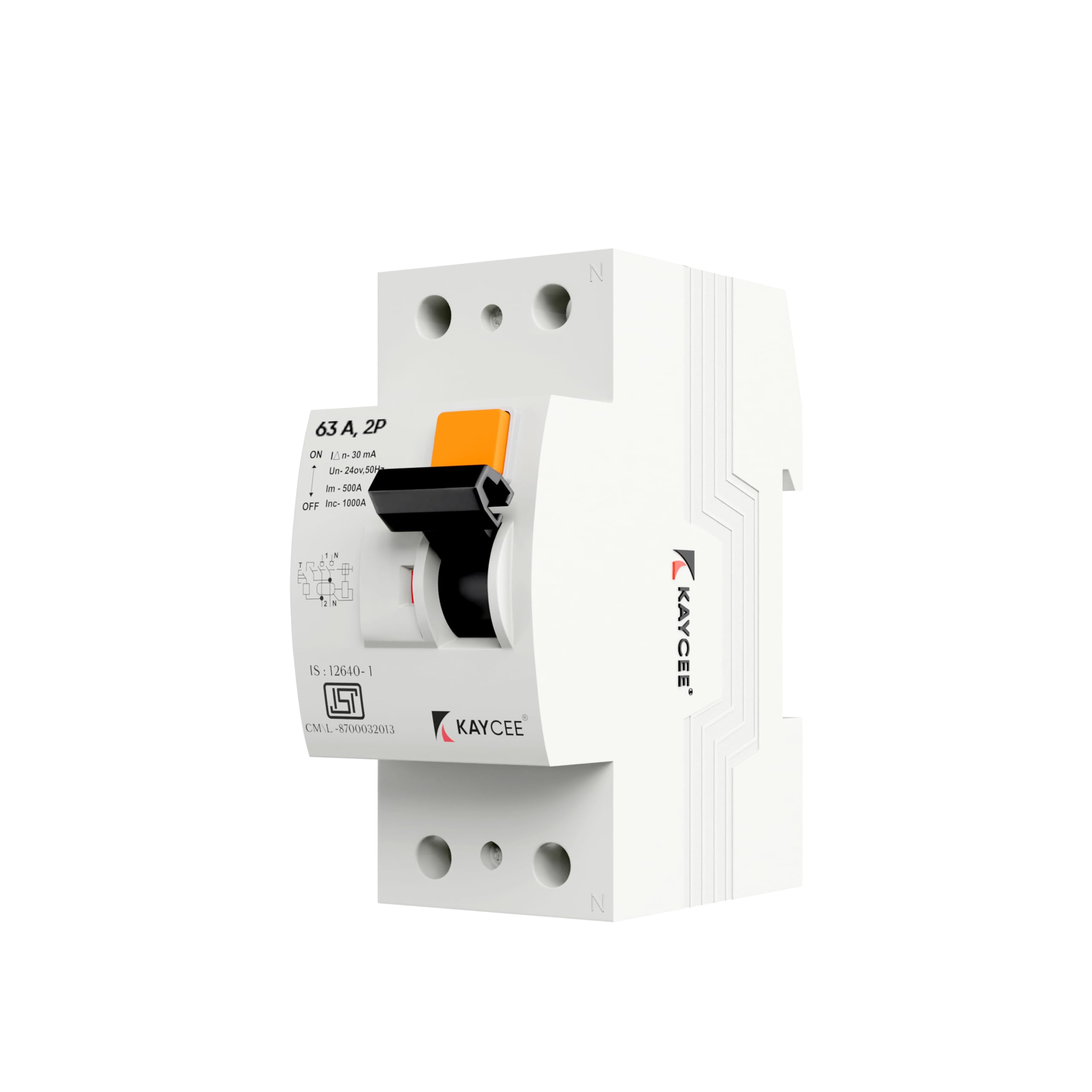 KAYCEE Residual Current Circuit Breaker (RCCB), AC Type, 10kA, 5 years Warranty, 2 Pole, 40A (100 mA)-picture-17