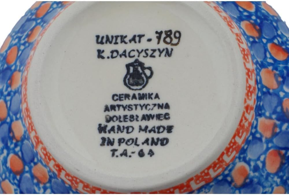 Polmedia Polish Pottery Tea or Coffee Pot UNIKAT - Midnight Tango Pattern Handmade in Boleslawiec Poland by Ceramika Artystyczna + Certificate of Authenticity