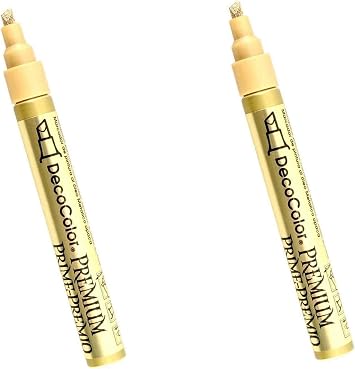 Uchida of America 350-CGLD DecoColor Premium 3 Way Chisel Point Pen, Gold 2-Pack