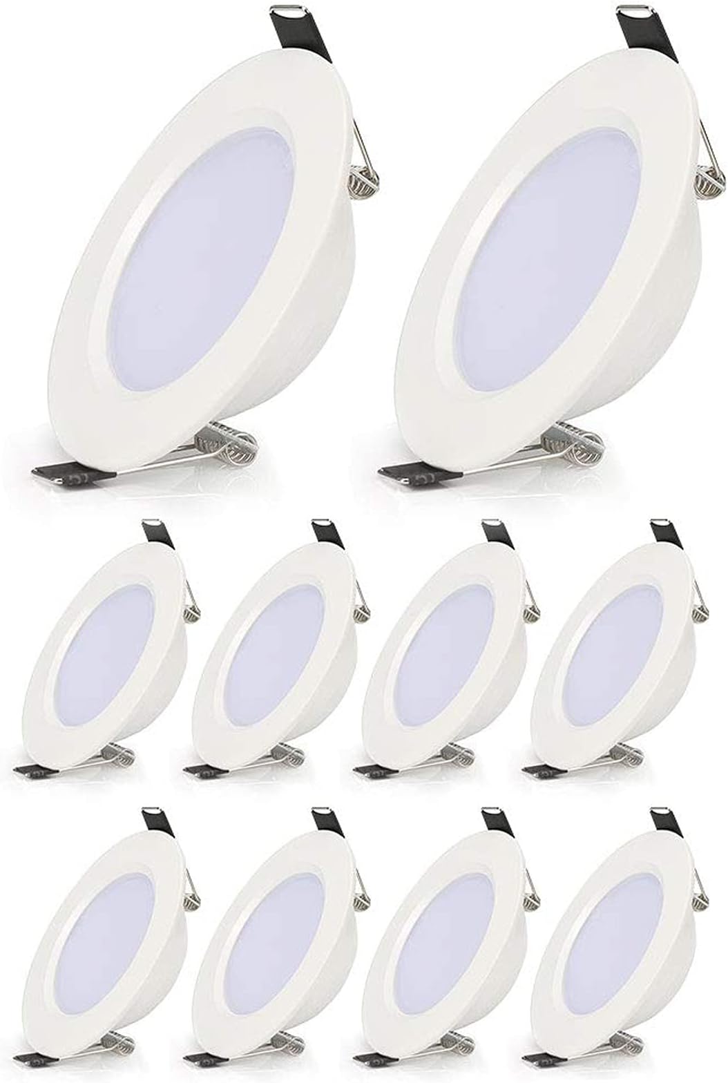 [Pack of 10]3Inch LED Recessed Light Dimmable, Ultra-Thin 9W LED Ceiling Light with LED Driver,700lm, Warm White 3000K