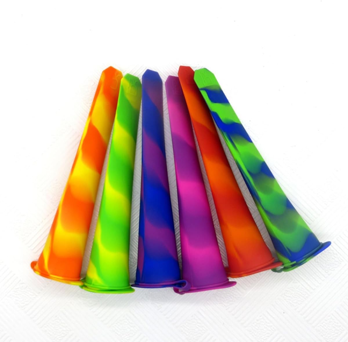 6pcs DIY Food-grade Silicone Ice Pop Molds Multifunctional Ice Cream Maker Tubes Reusable Summer Chilled Dessert Molds for Homemade Random Color