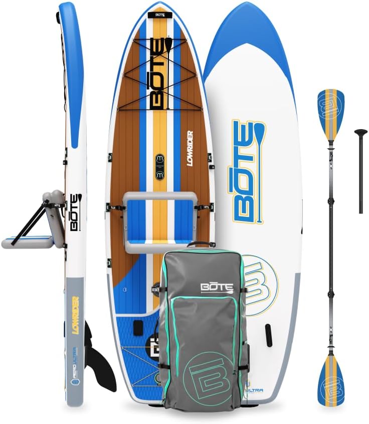 BOTE Lowrider Aero Inflatable Stand Up Paddle Board MAGNEPod Blow Up iSUP Convertible Seat Included Adults Kids Family Friendly Multiple Sizes