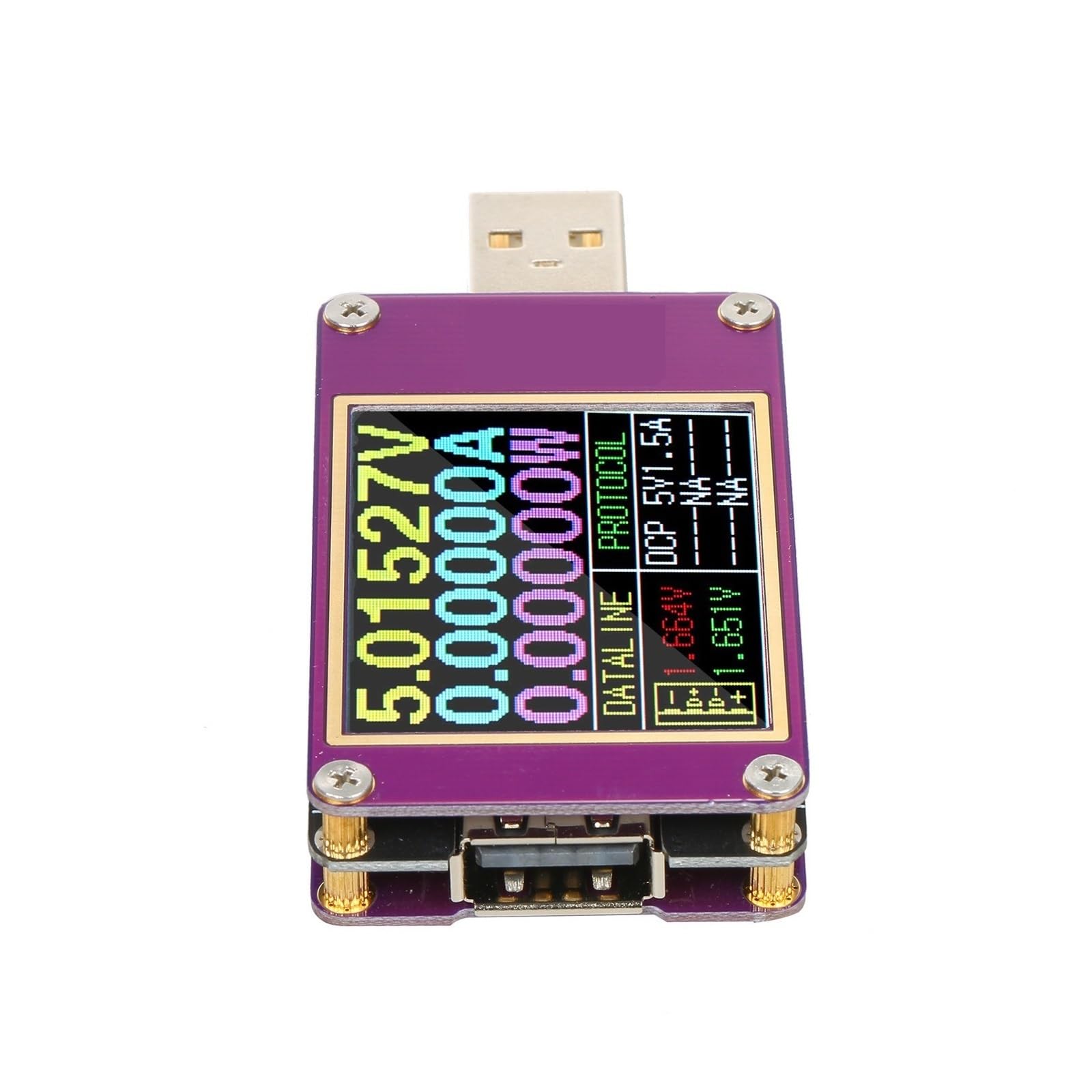 USB-Strommessung, USB-Tester, digitales Display, Farbbildschirm, Strom, Spannung, Kapazität, Tester mit Schnellladeprotokoll-Erkennung