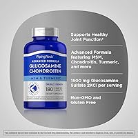 Vista 4 de Piping Rock Glucosamina condroitina MSM Plus cúrcuma 180 cápsulas Fórmula de doble fuerza Suplemento complejo avanzado Sin OMG, sin gluten