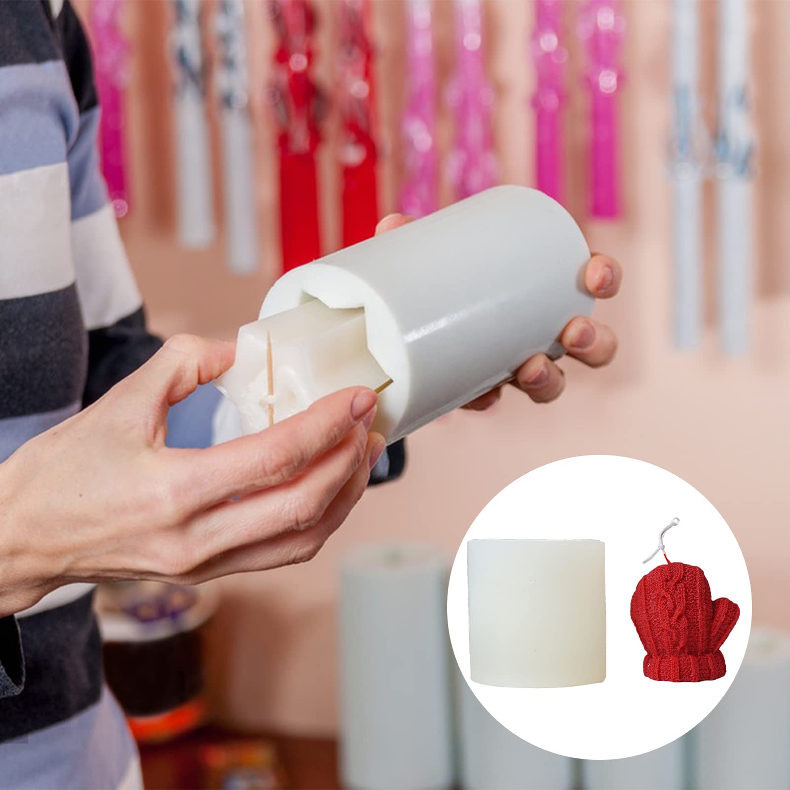 Lot De 2 Moules à Bougie Silicone 3D Noël - Moules Résine Cadeau Pour Fabrication Bougies DIY