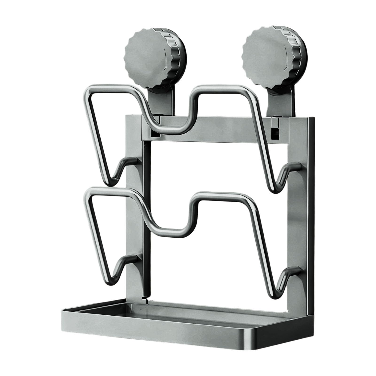 Estante de almacenamiento multifuncional para tapa de cocina, soporte vertical en forma de U con bandeja de goteo extraíble para encimera y estufa, tiene una función de almacenamiento de tapa 061486