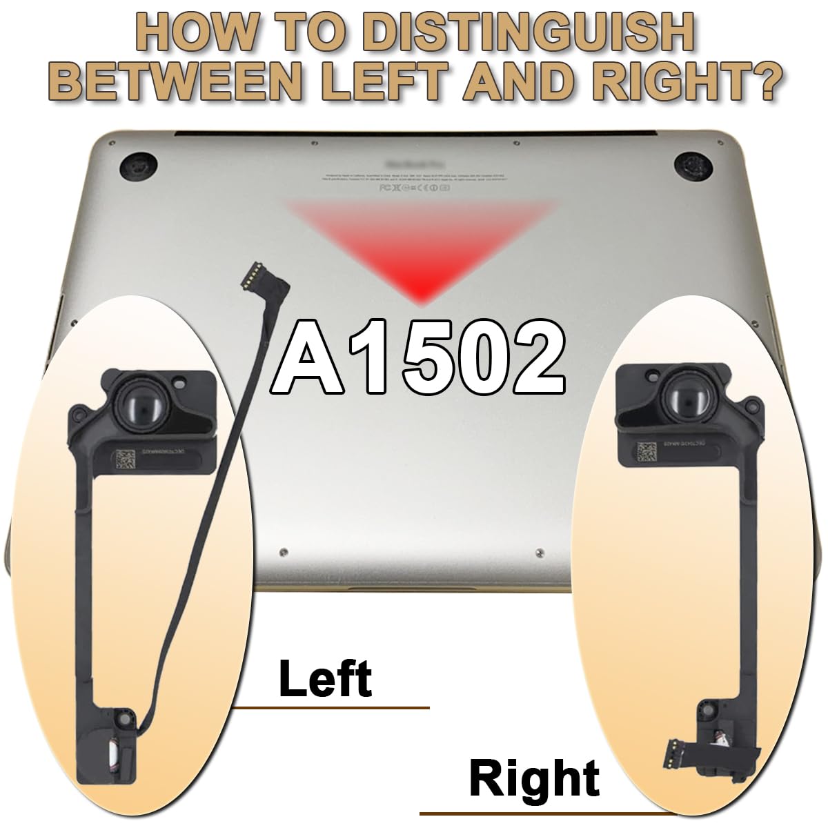 Sostituzione degli altoparlanti interni destra e sinistra Sostituzione L&R Stopakers per MacBook Pro 13 "Retina A1502 2012-2015 NR 609-0335-A-SET SPEAKER Interno