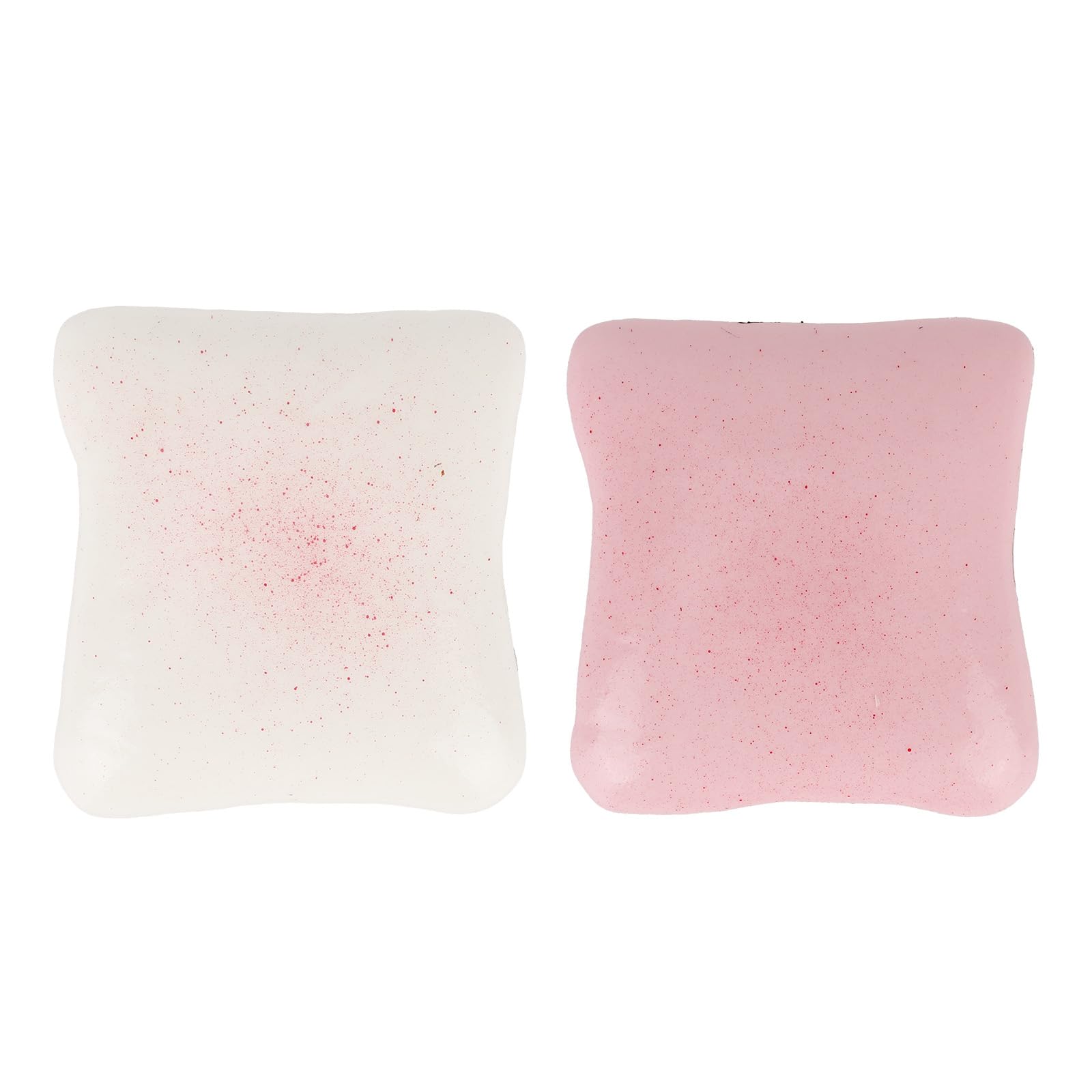 Fukaisu 2pcs Bread Butter Squishy, 11.5x10.5x4cm/4.52x4.13x1.57in Super Soft Slow Rising Food Squishy Toy Toast Pinch Fidget for Adult Kids Party Favors & Desk Decor Supplies (White, Red)