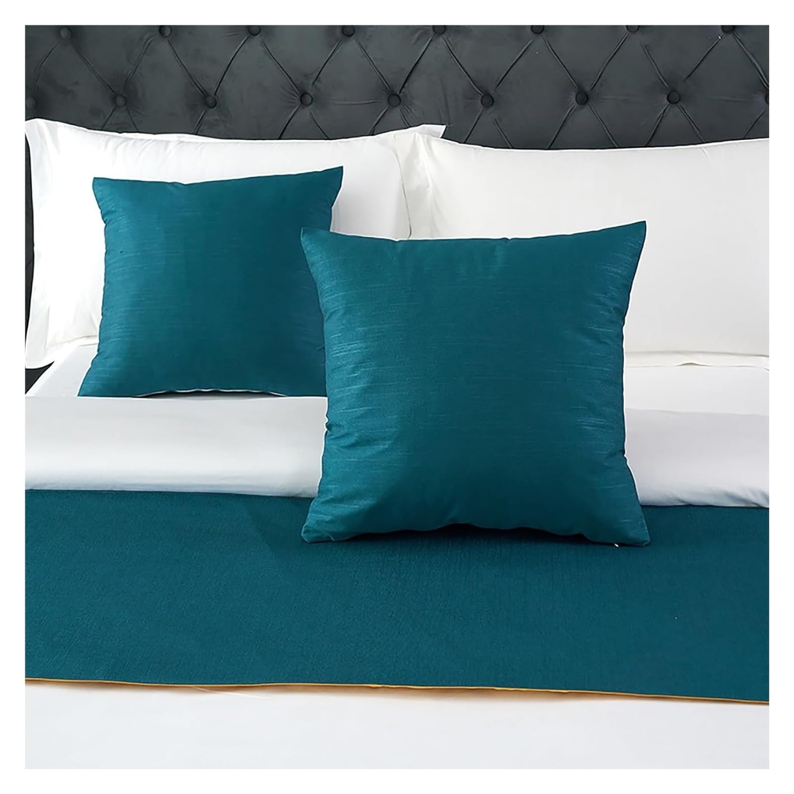 bieżniki, Bieżniki i szaliki na łóżko, jednowarstwowy szalik koniec łóżka, nowoczesne(Green 2,50 * 50cm(Pillow Case))