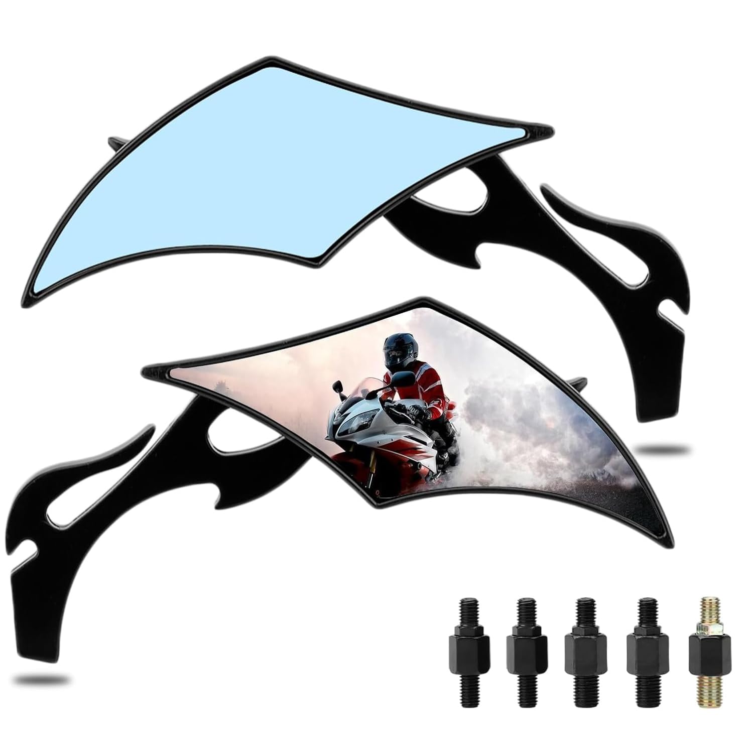 Amazon.com: LKV Motorcycle Mirrors - 8MM 10MM Universal Rear View