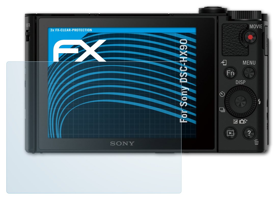 atFoliX Screen Protection Film compatible with Sony DSC-HX90 Screen Protector, ultra-clear FX Protective Film (3X)