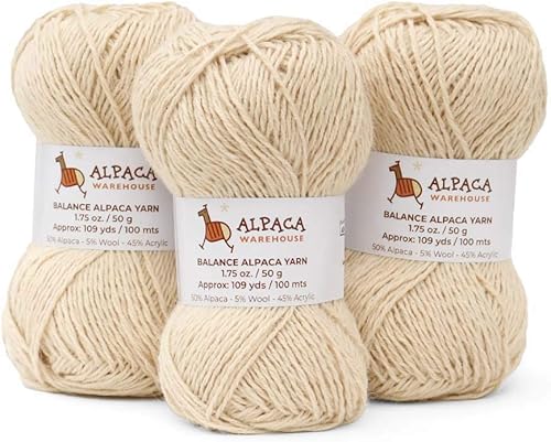 Miniatura 4 de Mezcla de lana de alpaca 2 madejas de 7.05oz de peso DK, celestial suave y perfecto para tejer y ganchillo (amarillo dorado, peso DK)