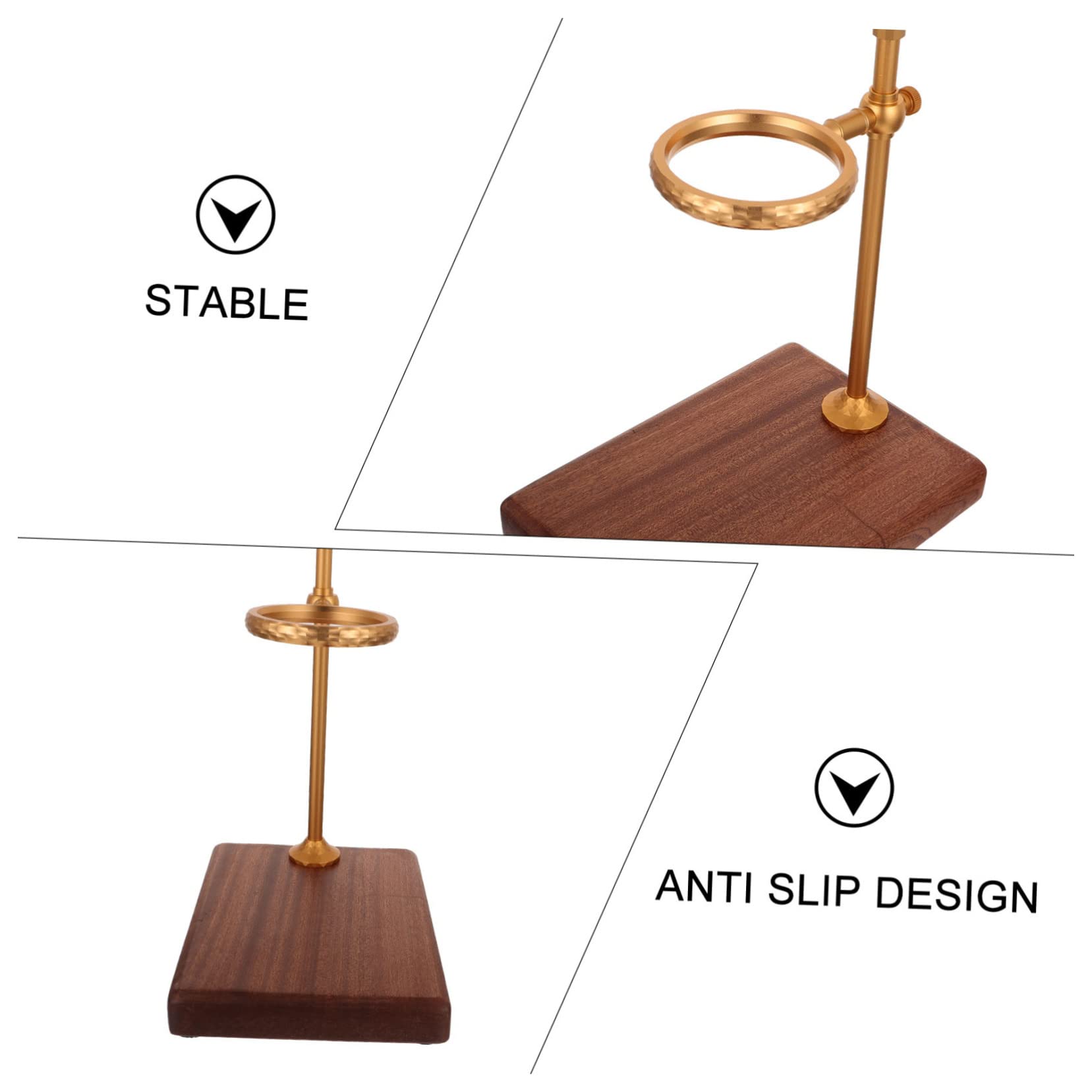 DOITOOL Madera Soporte de Aluminio Filtro Aleación Café Maciza y Ajustable, y Base Estable para Uso en Hogar