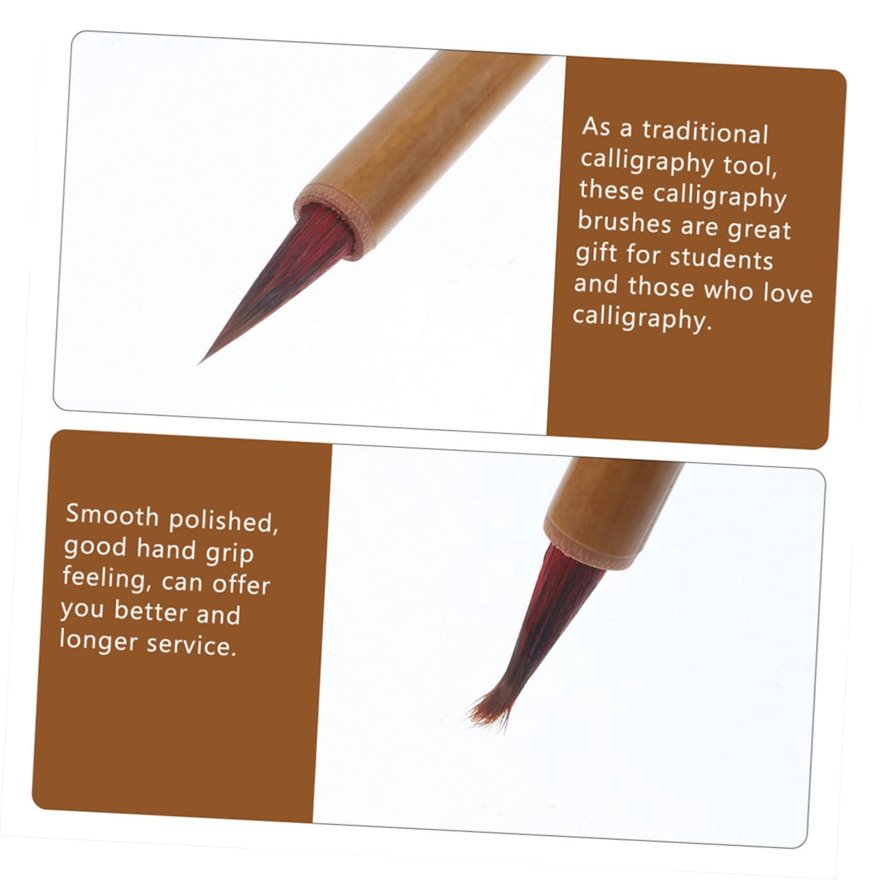 Uonlytech 5 Ensembles Pinceau D'écriture En Minuscules Encrer Brosse De Peinture De Chinoise Pinceau D'écriture De Poteau En Bambou 4 Pièces * 5