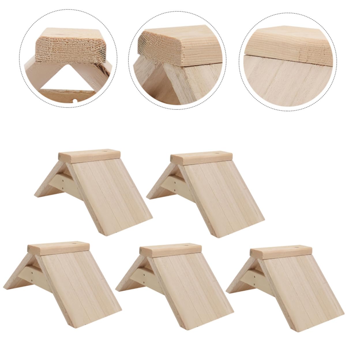 ifundom Soporte De Madera para Aves Multifuncional, Percha Natural De 5 Piezas, Soporte Seguro para Loros y Aves Pequeñas, Adecuado para Suministros De Mascotas y Gallineros