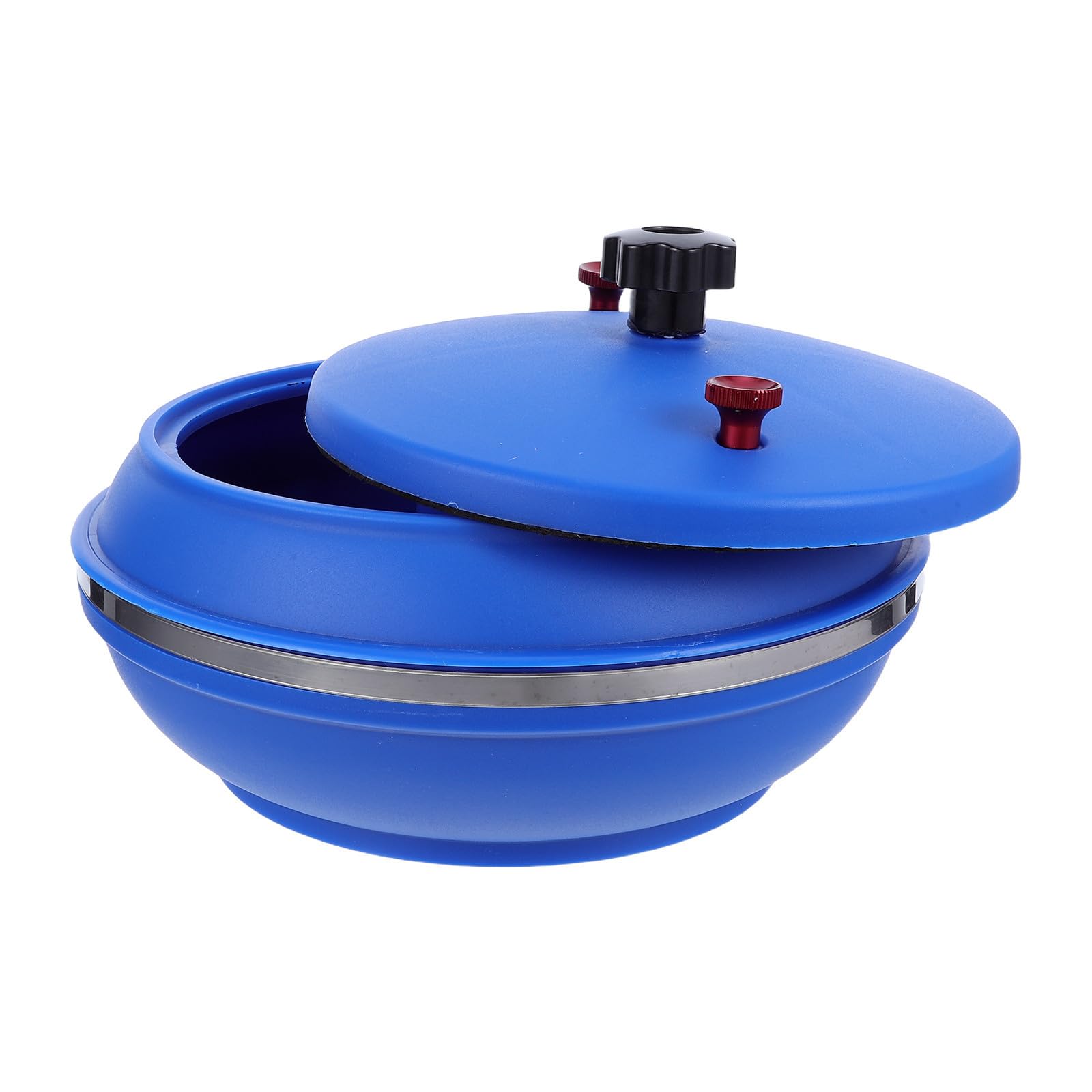 Cubo Pulidor Azul con Tapa para Máquina Vibratoria de Joyas | Metal, Plástico y Esponja, Ajuste Preciso E Instalación Rápida, para Metal y Piedra en Banco