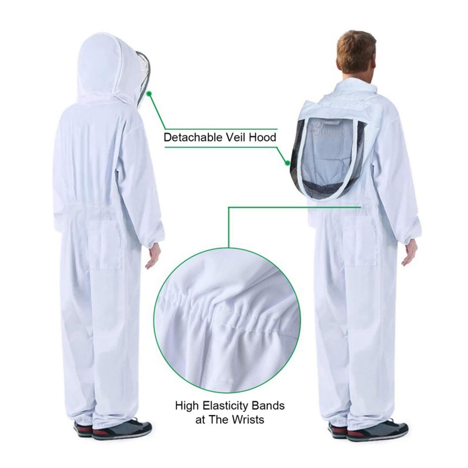 Costume d'apiculture, Combinaison d'apiculture ventilée avec gants, protection complète for apiculteurs, fermes, jardins et débutants(XL)
