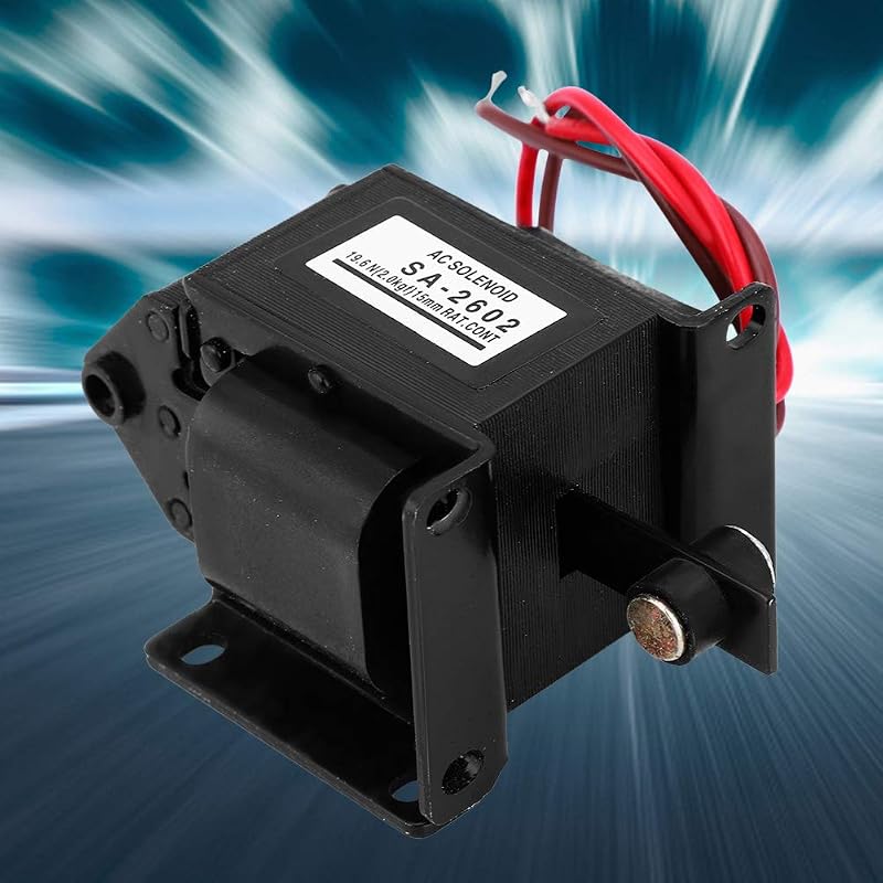 BootyBay SA-2602 AC Elektromágnes 220V Push-Pull Szolenoid, 19.6N Húzóerő, 15mm Löket, 50/60Hz Ipari Elektromágnes