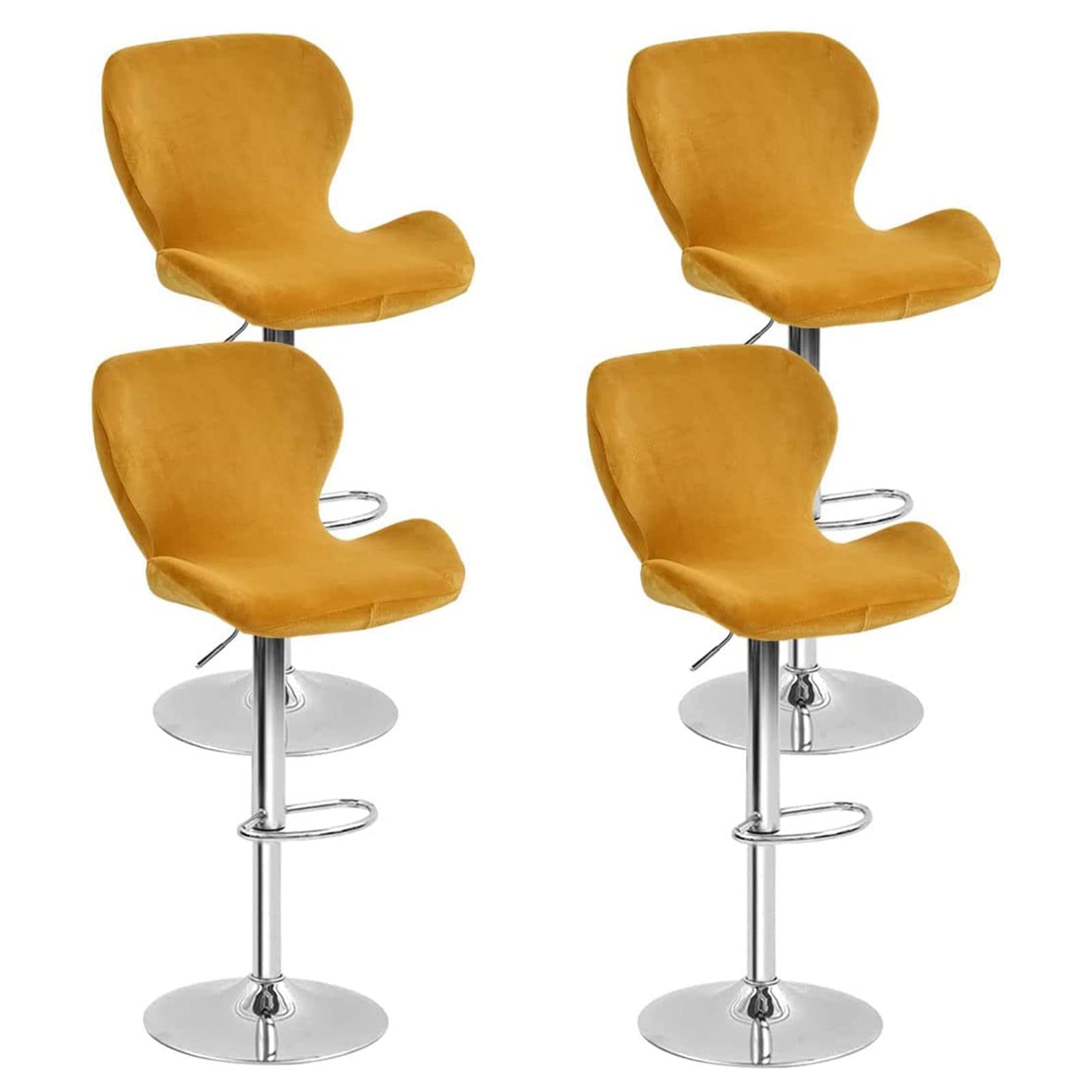 Leomix Velvet Bar Stool Cover Curved Swivel Set, Stretch Counter Height Bar Stools Cover, for Short Back Dinning Room Bar Chair,A,4pack