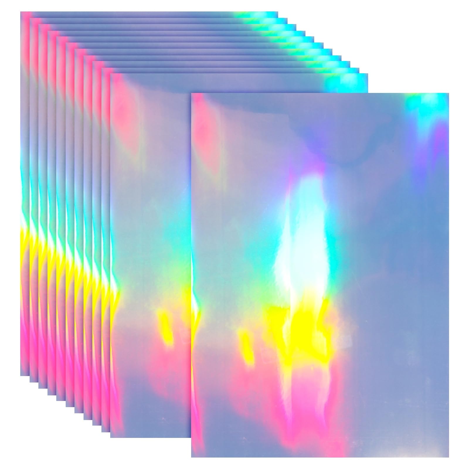 PATIKIL 12x8 Inch Printable Holographic Sticker Paper, 12 Sheets Vinyl Sticker Paper A4 Waterproof Quickly Sticker for Laser Printer Inkjet Printer, Holographic Plain