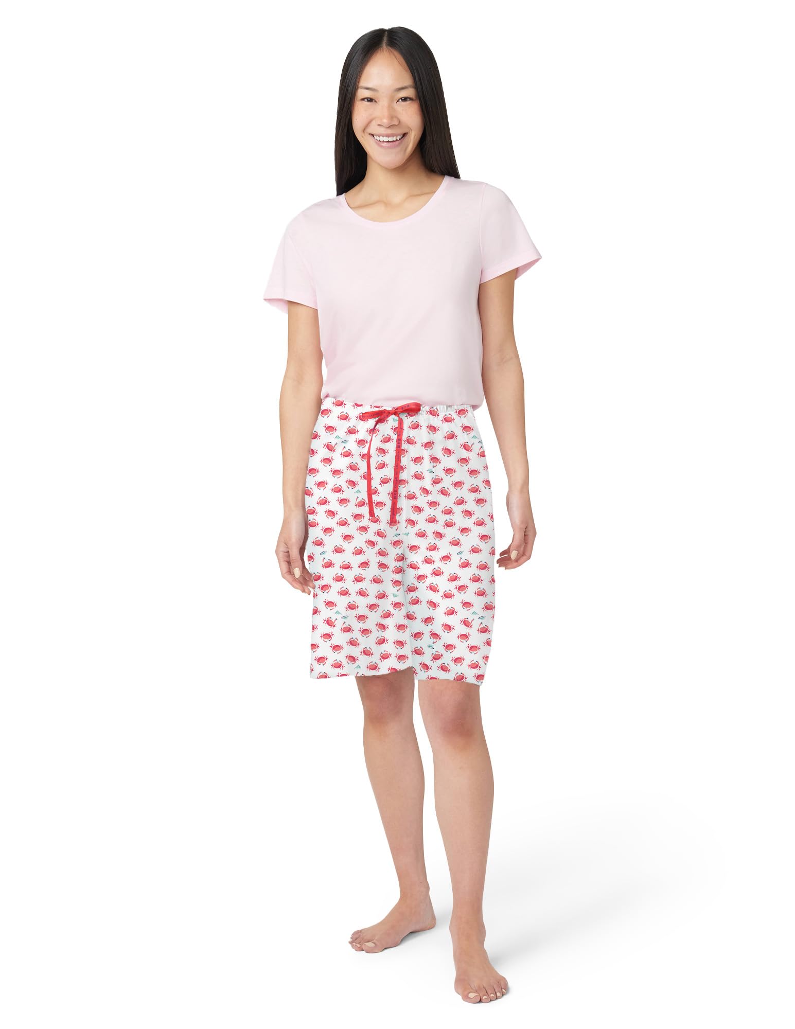 HUE Women's Summer Vacation Pajama Separates, Soft, Whimsical Print Pjs with Tropical Beach Themes, Flip Flops, Cocktails