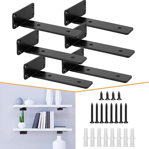 Real Fancy Soportes de estante flotantes de 8 pulgadas, soportes gruesos de alta resistencia, ocultos a 90 grados para soportes de estantes, soporta